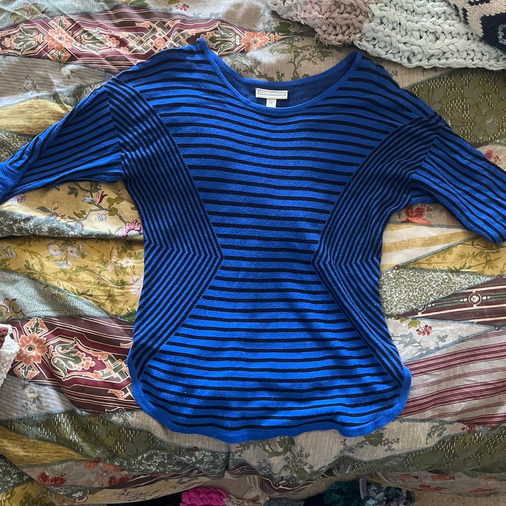 Dana Buchman Blue Striped Women's Top